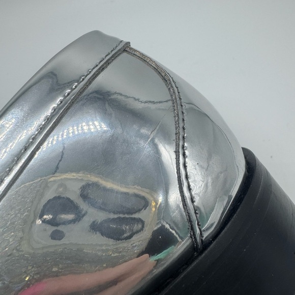 J. Crew Winona lug-sole penny loafers in metallic leather size 9.5 Silver - Picture 8 of 16